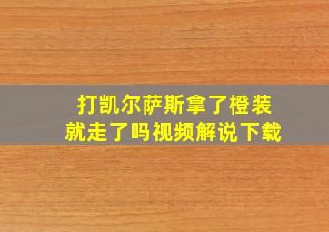 打凯尔萨斯拿了橙装就走了吗视频解说下载