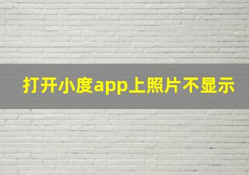 打开小度app上照片不显示