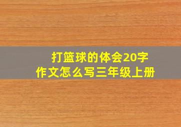 打篮球的体会20字作文怎么写三年级上册