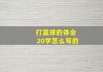 打篮球的体会20字怎么写的