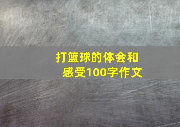 打篮球的体会和感受100字作文