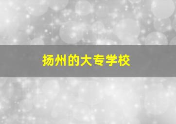 扬州的大专学校