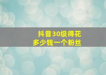 抖音30级得花多少钱一个粉丝