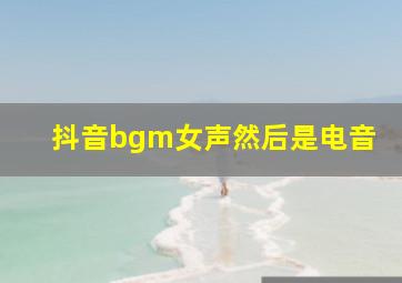 抖音bgm女声然后是电音