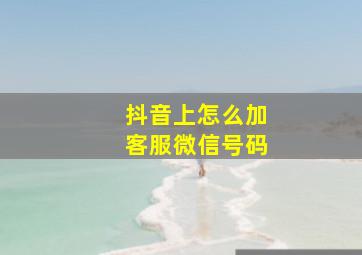 抖音上怎么加客服微信号码