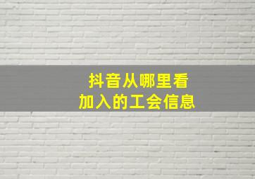 抖音从哪里看加入的工会信息