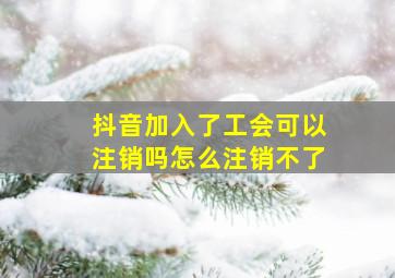 抖音加入了工会可以注销吗怎么注销不了