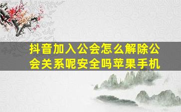 抖音加入公会怎么解除公会关系呢安全吗苹果手机