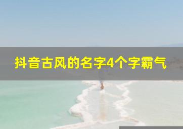 抖音古风的名字4个字霸气