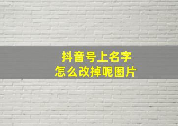 抖音号上名字怎么改掉呢图片