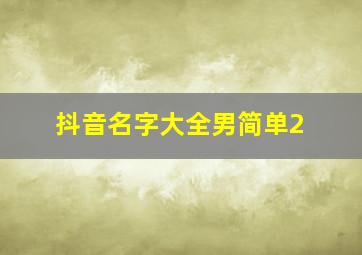 抖音名字大全男简单2