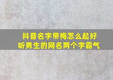 抖音名字带梅怎么起好听男生的网名两个字霸气