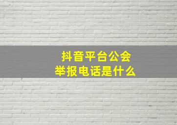 抖音平台公会举报电话是什么