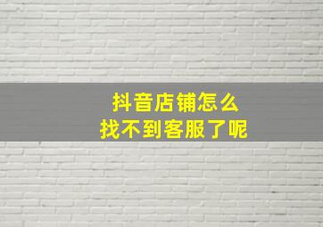 抖音店铺怎么找不到客服了呢