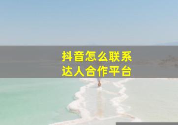 抖音怎么联系达人合作平台