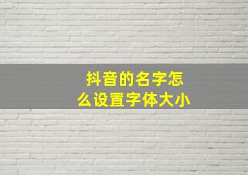 抖音的名字怎么设置字体大小