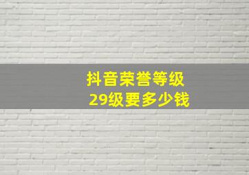 抖音荣誉等级29级要多少钱