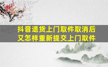 抖音退货上门取件取消后又怎样重新提交上门取件