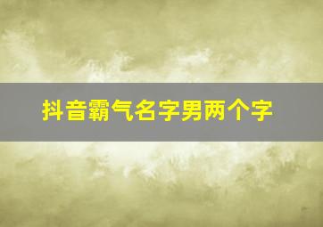 抖音霸气名字男两个字