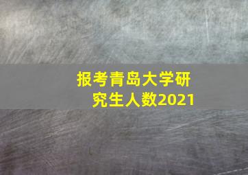 报考青岛大学研究生人数2021