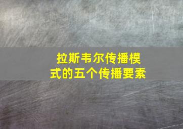 拉斯韦尔传播模式的五个传播要素