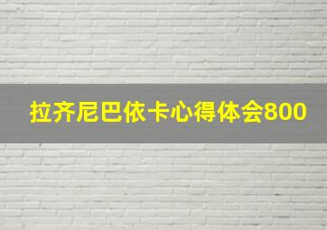 拉齐尼巴依卡心得体会800