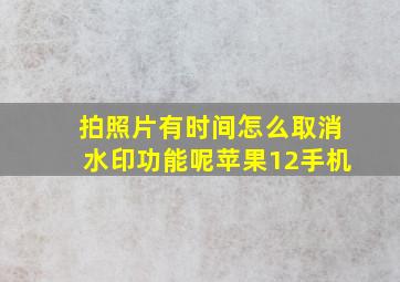 拍照片有时间怎么取消水印功能呢苹果12手机