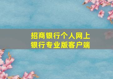 招商银行个人网上银行专业版客户端