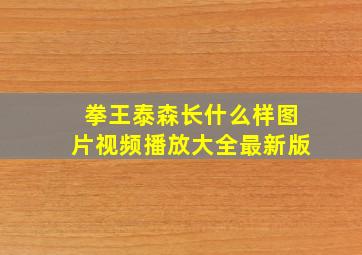 拳王泰森长什么样图片视频播放大全最新版