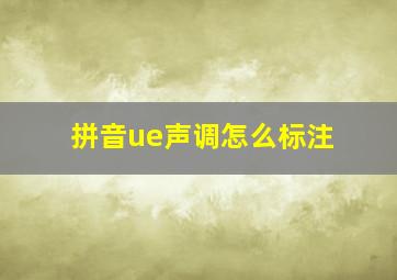 拼音ue声调怎么标注