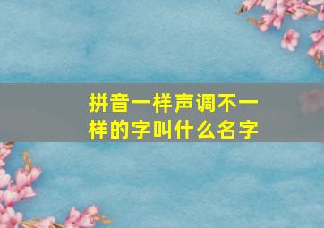 拼音一样声调不一样的字叫什么名字