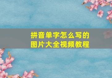 拼音单字怎么写的图片大全视频教程