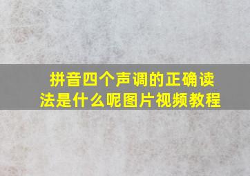 拼音四个声调的正确读法是什么呢图片视频教程