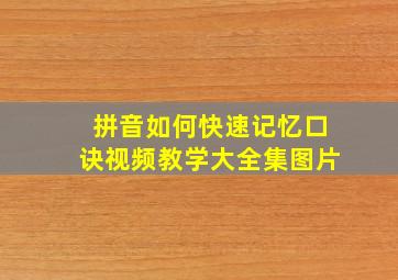 拼音如何快速记忆口诀视频教学大全集图片