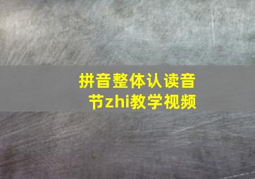 拼音整体认读音节zhi教学视频