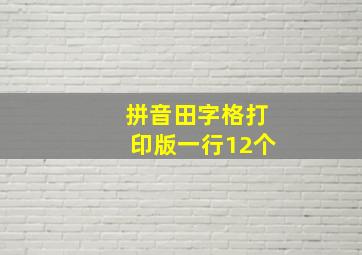 拼音田字格打印版一行12个