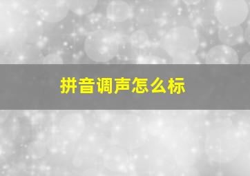 拼音调声怎么标