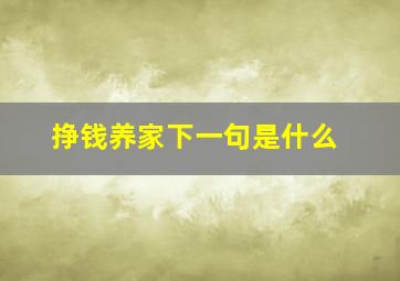 挣钱养家下一句是什么