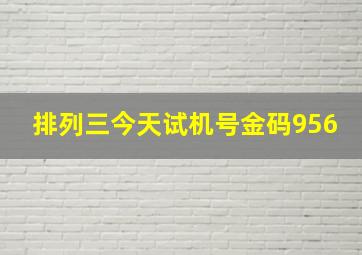 排列三今天试机号金码956