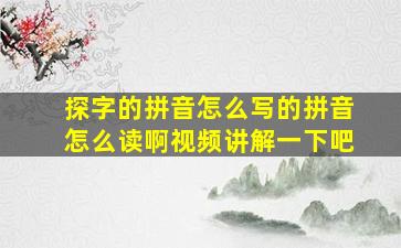 探字的拼音怎么写的拼音怎么读啊视频讲解一下吧