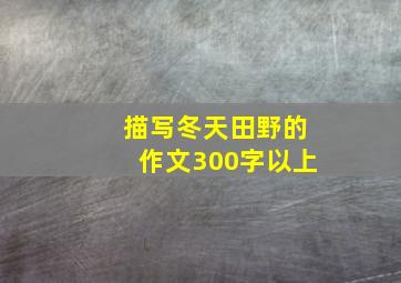 描写冬天田野的作文300字以上