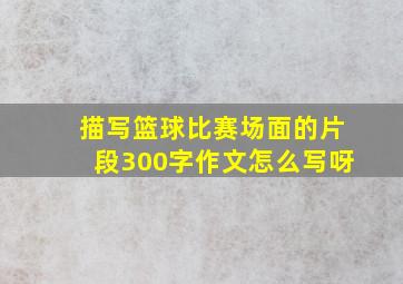 描写篮球比赛场面的片段300字作文怎么写呀