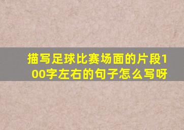 描写足球比赛场面的片段100字左右的句子怎么写呀