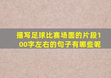 描写足球比赛场面的片段100字左右的句子有哪些呢