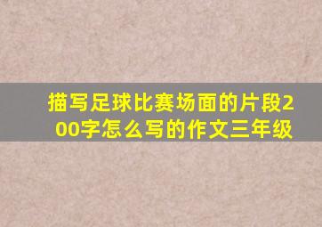 描写足球比赛场面的片段200字怎么写的作文三年级