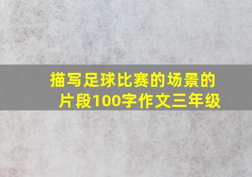 描写足球比赛的场景的片段100字作文三年级