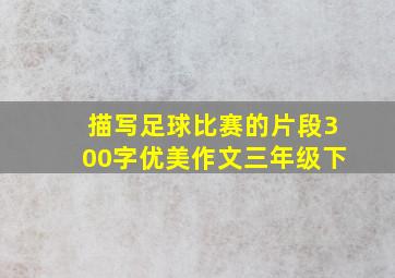 描写足球比赛的片段300字优美作文三年级下