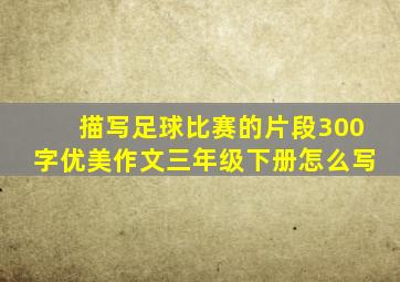 描写足球比赛的片段300字优美作文三年级下册怎么写