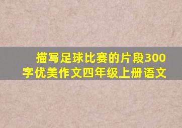 描写足球比赛的片段300字优美作文四年级上册语文