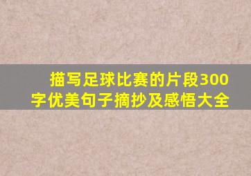 描写足球比赛的片段300字优美句子摘抄及感悟大全